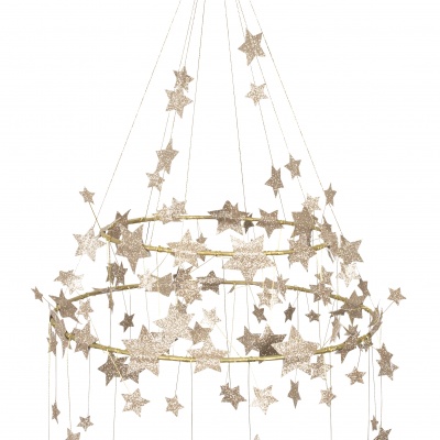 Gold sparkle star chandelier