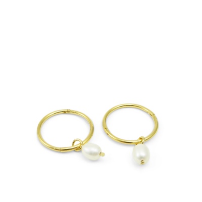Hoops with freshwater pearls