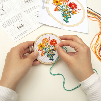 MiniCross Stitch Embroidery-Flowers